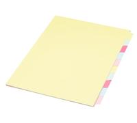 Concord 76099 Lot de 10 intercalaires non perforés, 10 onglets, couleurs assorties Format A4