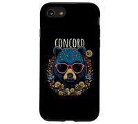 Concord NC Fun Ours à Lunettes Motif Fleurs Coque pour iPhone SE (2020) / 7/8