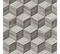 CONCORD WALLCOVERINGS ™ DC119071 Papier peint autocollant temporaire amovible Motif géométrique Gris 53,3 cm x 5 m 28,7 m²