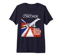 Concorde Retro Vintage British Aircraft Avion Pilot T-Shirt Haut de Gamme