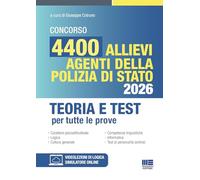 Concorso 4400 allievi agenti della Polizia di stato 2026. Teoria e test per tutte le prove