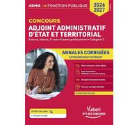 Concours Adjoint administratif - Catégorie C - Annales corrigées - Session 2024 incluse État et territorial - Concours 2026-2027 - Bernadette Lavaud - Vuibert - broché - Scolaire / Universitaire
