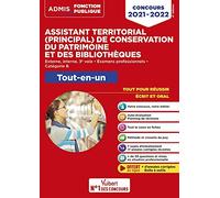Concours Assistant territorial et Assistant principal de conservation du patrimoine et des bibliothèques - Catégorie B - Tout-en-un: Concours externe, ... et 3e voie - Examens professionnels - 2021