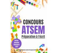 Concours ATSEM: Devenir ATSEM- Travailler avec les Enfants -Préparation à L'Écrit - Carnet d'Entrainement 100 fiches QCM vierge à compléter- Annales Concours 2021...