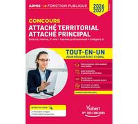 Concours Attaché territorial - Attaché principal - Catégorie A - Tout-en-un Concours externe, interne, 3e voie et examen professionnel 2026-2027 - Olivier Bellégo - Vuibert - broché - Scolaire / Unive