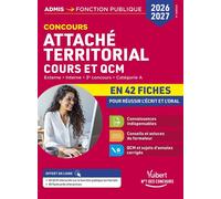 Concours Attaché territorial en 42 fiches 2026-2027 - Cours et QCM Externe et interne - Catégorie A - Olivier Bellégo - Vuibert - broché - Scolaire / Universitaire