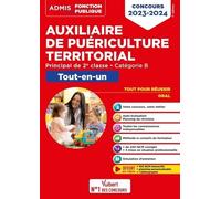 Concours Auxiliaire De Puériculture Territorial - Principal De 2e Classe - Tout-En-Un - Edition 2023-2024