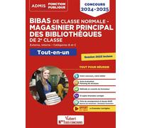 Concours BIBAS de classe normale - Magasinier principal des bibliothèques 2e classe - Tout-en-un - Catégorie B Concours 2024-2025 - Isabelle Bizos - Vuibert - broché - Scolaire / Universitaire
