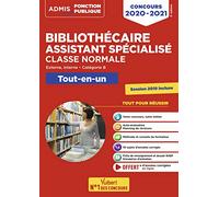 Concours Bibliothécaire assistant spécialisé - Tout-en-un - Catégorie B: Concours 2020-2021
