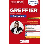 Concours Greffier - Catégorie B - Tout-en-un - Annales 2024 offertes Concours externe 2025-2026 - Pierre-Brice Lebrun - Vuibert - broché - Scolaire / Universitaire