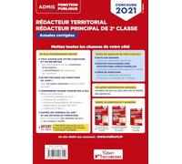 Concours Rédacteur territorial et Rédacteur principal 2e atégorie B - Annales corrigées: Entraînement intensif - Concours externe, interne et 3e voie - Concours 2021