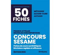 Concours SESAME en 50 fiches - Franck Attelan - Studyrama Eds - broché - Scolaire / Universitaire