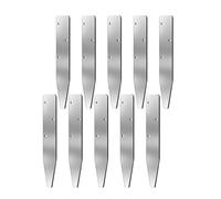Concrete Stakes - 10-Piece V Shape Reusable Markers for Formwork | Flat Steel with Pre-Drilled Holes & Rust-Resistant Finish for Garden, Ground, Fence, Yard, Edging, Landscape and Outdoor Property