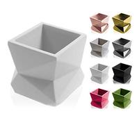 CONCRETTE Pot de Fleurs en Ciment, Cache-Pot Moderne en béton No3 Ø 7,5 cm Blanc Mat 9 x 9 x 9 cm