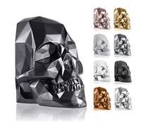 concrette Serre-Livres Skull Low-Poly Tête de Mort en béton Architectural - Support pour bibliothèque Comptable - Serre-Livres décoratifs pour étagères - 1 pièce