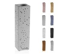 CONCRETTE Vase à Fleurs rectangulaire et élancé Fait à la Main en béton Architectural Design Original sculpté avec Petits Trous Hauteur 220 mm Béton