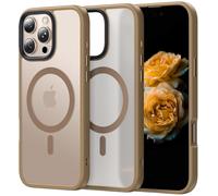 Conçu pour iPhone 16 Pro Max avec coque à bordure d'objectif surélevée Protection militaire contre les chutes Finition mate translucide mince Couverture magnétique anti-empreintes 6.9" L'or du désert