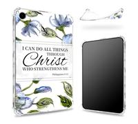 Conçu pour la tablette Samsung Galaxy Tab A9 8,7" 2023 (SM-X110/X115/X117), dos transparent avec fleurs Philippiens 4:13, protection des coins en TPU souple, anti-choc