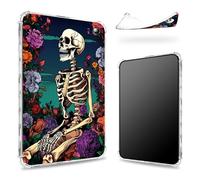 Conçu pour la toute nouvelle tablette Kindle Fire HD 10 (13e génération, version 2023) 10,1", dos transparent avec motif tête de mort, coque de protection fine et souple en TPU résistant aux chocs