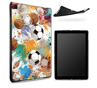 Conçu pour Samsung Galaxy S6 Lite 10,4" (SM-P625/P620/P619/P615) Coque arrière en caoutchouc TPU mat avec ballons de football, coque de protection fine en silicone souple antichoc