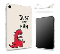 Conçu pour Samsung Galaxy Tab A9 Tablet 8,7" 2023 (SM-X110/X115/X117), dos transparent avec motif dinosaure Just for Fun, protection des coins en TPU souple et antichoc