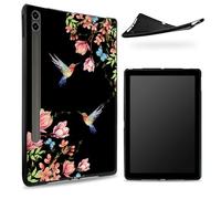 Conçu pour Samsung Galaxy Tab S6 10,5" 2019 SM - Coque T860/T865, dos en caoutchouc TPU mat avec colibri floral Sakura, coque de protection fine en caoutchouc souple antichoc avec porte-stylo S
