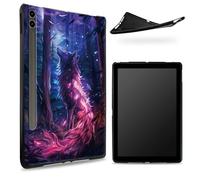 Conçu pour Samsung Galaxy Tab S6 10,5" 2019 SM - Coque T860/T865, dos en caoutchouc TPU mat avec loup magique, coque de protection fine en silicone souple antichoc avec porte-stylo S