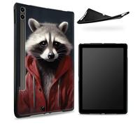 Conçu pour Samsung Galaxy Tab S6 10,5" 2019 SM - Coque T860/T865, dos en caoutchouc TPU mat avec raton laveur, coque de protection fine en silicone souple antichoc avec porte-stylo S