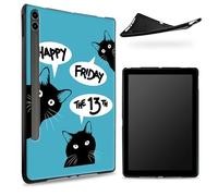 Conçu pour Samsung Galaxy Tab S6 10,5" 2019 SM - Coque T860/T865, dos en caoutchouc TPU mat avec vendredi 13, coque de protection fine en silicone souple antichoc avec porte-stylo S