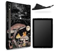 Conçu pour Samsung Galaxy Tab S7/S8 SM -X700/X706/T870/T875/T878, dos en caoutchouc TPU mat avec motif champignon lune écureuil, coque fine en silicone souple avec porte-stylo S