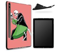 Conçu pour Samsung Galaxy Tab S8 Plus 2022/S7 FE 2021/S7 Plus 2020 12,5", dos en caoutchouc TPU mat avec couple crâne danse, coque fine en silicone souple avec porte-stylo S