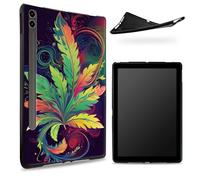 Conçu pour Samsung Galaxy Tab S8 Plus 2022/S7 FE 2021/S7 Plus 2020 12,5", dos en caoutchouc TPU mat avec herbe colorée, coque fine en silicone souple avec porte-stylo S