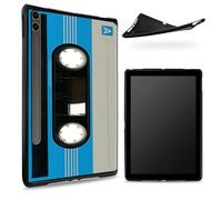 Conçu pour Samsung Galaxy Tab S8 Plus 2022/S7 FE 2021/S7 Plus 2020 12,5", dos en caoutchouc TPU mat avec cassette bleue, coque fine en silicone souple avec porte-stylo S