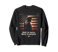 Conçu pour Servir. Born to Protect. Silhouette de Soldat Militaire Sweatshirt