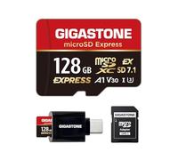 【Conçu pour Switch 2】GIGASTONE MicroSDXC Express 128 Go (SD 7.1), Jusqu’à 880/500 Mo/s. Compatible avec Switch 2 et appareils Photo Professionnels. Normes A1, V30, U3. Adaptateur SD et Lecteur USB-C.