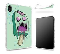 Conçue pour iPad 11e génération 2023/iPad 10e génération 2022 11", dos transparent avec crème glacée zombie, coque fine et souple en TPU résistant aux chocs
