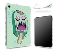 Conçue pour iPad 9{^>e<^} génération 2021/8{^>e<^} génération 2020/7{^>e<^} génération 2019 10,2", dos transparent avec crème glacée zombie, coque fine et souple en TPU résistant aux chocs