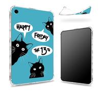 Conçue pour iPad 9{^>e<^} génération 2021/8{^>e<^} génération 2020/7{^>e<^} génération 2019 10,2", dos transparent avec vendredi 13e, coque fine et souple en TPU résistant aux chocs