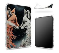 Conçue pour iPad 9{^>e<^} génération 2021/8{^>e<^} génération 2020/7{^>e<^} génération 2019 10,2", dos transparent avec renard Yin-Yang, coque fine et souple en TPU résistant aux chocs