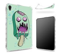 Conçue pour iPad Air 5e génération 2022/iPad Air 4e génération 2020 11", dos transparent avec crème glacée zombie, coque fine et souple en TPU résistant aux chocs