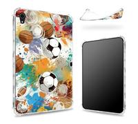Conçue pour iPad Mini 6 8,3" 2021 Mini 6e génération, dos transparent avec ballons de football, protection des coins en TPU souple et fine, résistante aux chocs