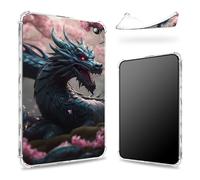 Conçue pour la toute nouvelle tablette Kindle Fire HD 10 (13e génération, version 2023) 10,1", dos transparent avec motif dragon rose Sakura, coque fine et souple en TPU résistant aux chocs