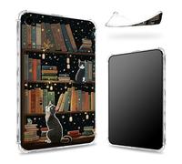 Conçue pour Samsung Galaxy Tab Galaxy Tab A9+/A9 Plus 11" 2023 - Dos transparent avec bibliothèque de chats - Protection des coins en TPU souple - Résistante aux chocs