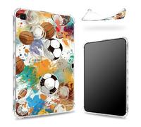 Conçue pour Samsung Galaxy Tab S6 Lite 10,4" 2022/2020, dos transparent avec ballons de football, fine et souple, protection des coins en TPU résistant aux chocs