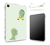 Conçue pour Samsung Galaxy Tab S6 Lite 10,4" 2022/2020, dos transparent avec dinosaure vert, protection des coins en TPU souple et fine, anti-chocs