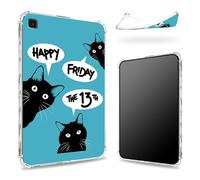 Conçue pour Samsung Galaxy Tab S6 Lite 10,4" 2022/2020, dos transparent avec vendredi 13, coque fine et souple en TPU protection des coins antichoc