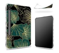 Conçue pour Samsung Galaxy Tab S8 Plus 2022/S7 FE 2021/S7 Plus 2020 12,5" avec porte-stylo, dos transparent avec feuille d'art, coque fine en TPU souple antichoc