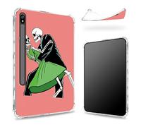 Conçue pour Samsung Galaxy Tab S8 Plus 2022/S7 FE 2021/S7 Plus 2020 12,5" avec porte-stylo S, dos transparent avec couple crâne danse, coque fine en TPU souple antichoc