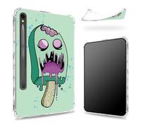 Conçue pour Samsung Galaxy Tab S9 FE 5G 11,9" 2023 avec porte-stylo, dos transparent avec crème glacée zombie, coque fine en TPU souple antichoc