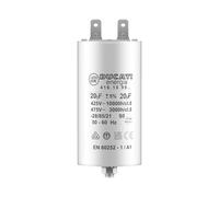 Condensateur 20 uF pour Moteur Monophasé - Utilisation pour Kärcher, Pompe de Piscine, Porte de Garage - 425/450V/475V - Condensateur de Démarrage/Permanent avec Cosses 6,4mm